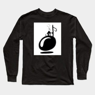 Man living on top of a music note Long Sleeve T-Shirt